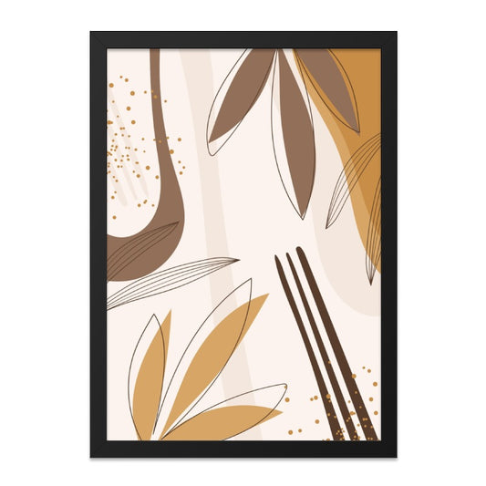 Abstract Leaf Wall Art, Modern Botanical Print, Minimalist Art Poster, Earth Tones Art, Scandinavian Art, Living Room Decor - Tawshia