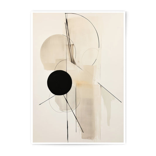 Abstract Photographic Print, Geometric Wall Art, Modern Home Decor, Black Circle Art, Minimalist Print, Neutral Tone Art, Line Art - Tawshia