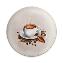 Watercolor Coffee Pinback, Coffee Cup Button, Coffee Lover Badge, Caffeine Pin, Morning Coffee, Gift for Barista, Coffee Bean Pinback - Tawshia