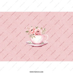 Floral Tea Cup Tumbler, Pink Flowers Tumbler, Elegant Tumbler, Gift for Her, Flower Lover Tumbler, Floral Design Tumbler, Pretty Pink - Tawshia