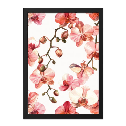 Orchid Wall Art, Floral Print, Botanical Art, Flower Wall Decor, Pink Orchid Painting, Modern Wall Art, Home Decor, Framed Wall Art - Tawshia