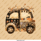 Cute Car Pinback Button, Floral Car Design, Unique Car Gift, Artistic Car Button, Quirky Pinback Button, Trendy Accessory, Gift for Car - Tawshia