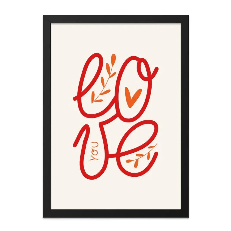 Love You Wall Art, Valentine's Day Decor, Romantic Art Print, Script Wall Decor, Minimalist Art, Modern Home Decor, Love Artwork - Tawshia