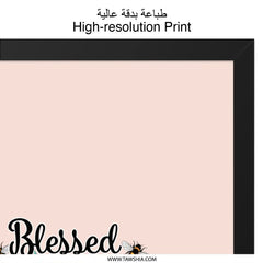 Blessed Mom Wall Art Print, Sunflower and Bees Decor, Mother's Day Gift, Family Wall Art, Cute Bee Design - Tawshia