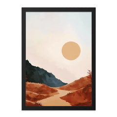 Minimalist Mountain Wall Art, Sunset Landscape Print, Modern Home Decor, Abstract Nature Art, Desert Wall Decor, Boho Print, Large Wall Art - Tawshia
