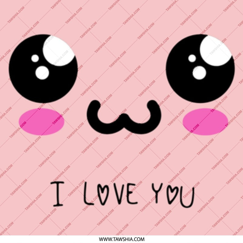 Cute Kawaii Mug, I Love You Mug, Anime Style Mug, Gift For Her, Valentine Gift, Anniversary Gift, Cartoon Face Mug, Pink Mug, Coffee Mug - Tawshia