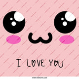 Cute Kawaii Mug, I Love You Mug, Anime Style Mug, Gift For Her, Valentine Gift, Anniversary Gift, Cartoon Face Mug, Pink Mug, Coffee Mug - Tawshia