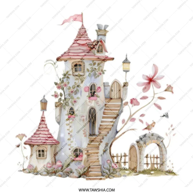 Fairy Tale Mug, Watercolor Castle Coffee Mug, Fantasy House Gift, Whimsical Home Decor, Unique Tea Mug - Tawshia