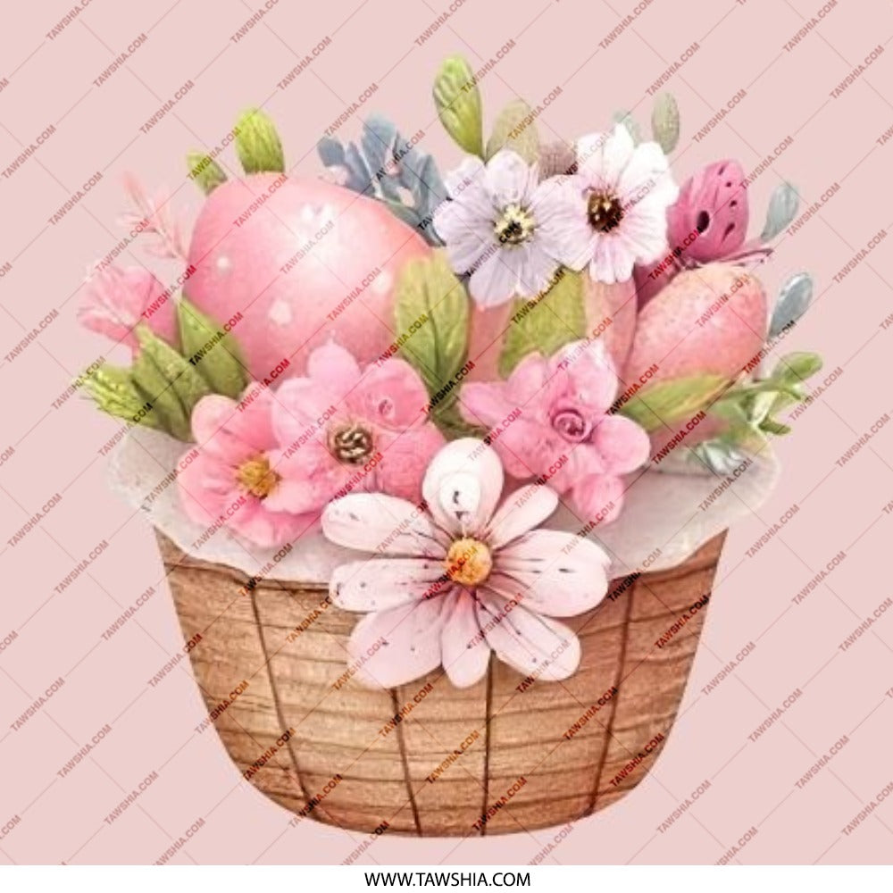 Easter Basket Pinback Button, Floral Pin Badge, Cute Easter Egg Button, Spring Accessory, Decorative Pin Button, Holiday Party Favor - Tawshia