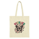 Dreamer Butterfly Tote Bag, Floral Tote, Trendy Tote, Cute Aesthetic Bag, Graphic Tote Bag, Shopping Bag, Book Bag, Everyday Bag - Tawshia