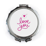 Love You Pocket Mirror, Valentines Day Gift, Anniversary Gift, Cute Pocket Mirror, Heart Mirror, Girlfriend Gift, Boyfriend Gift - Tawshia