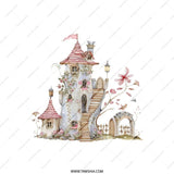 Fairy Tale Castle Pillow, Whimsical Home Decor, Fantasy Art Throw Pillow, Unique Gift Idea, Cute Kids Pillow, Housewarming Gift - Tawshia