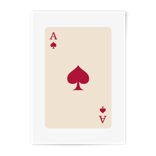 Ace of Spades Photographic Print, Casino Decor, Card Game Art, Playing Card Print, Poker Room Wall Art, Minimalist Design, Modern Home Decor - Tawshia