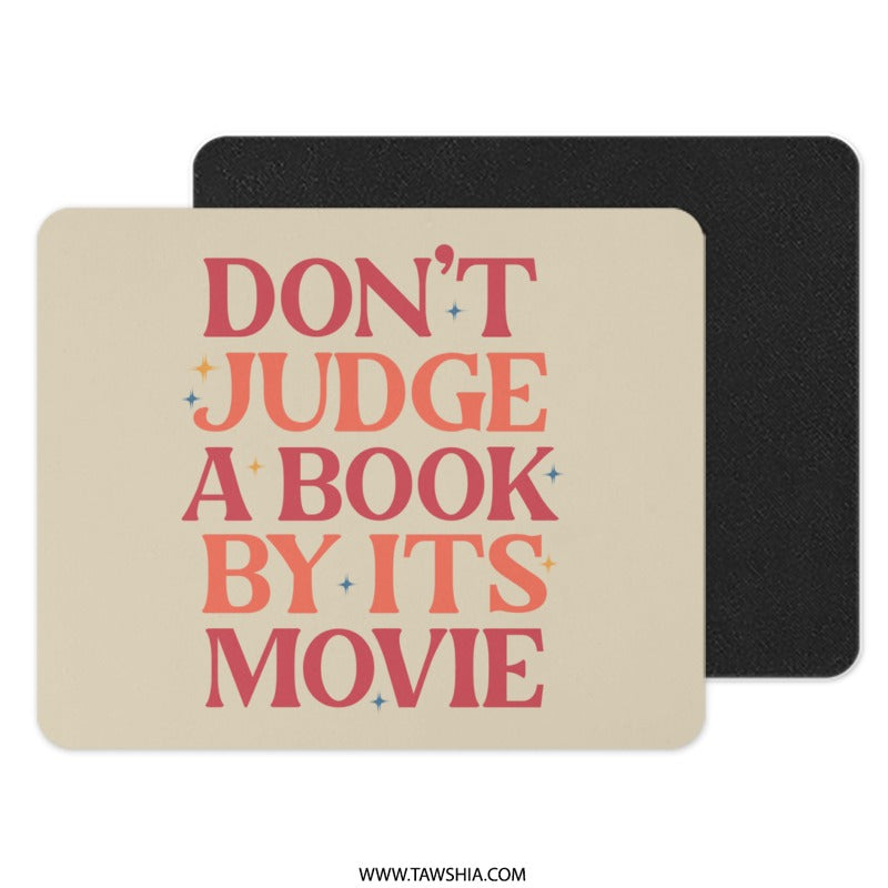 Book Lover Mouse Pad, Funny Bookish Gift, Retro Quote Mousepad, Dont Judge A Book, Unique Office Decor, Gift For Reader, Book Worm - Tawshia