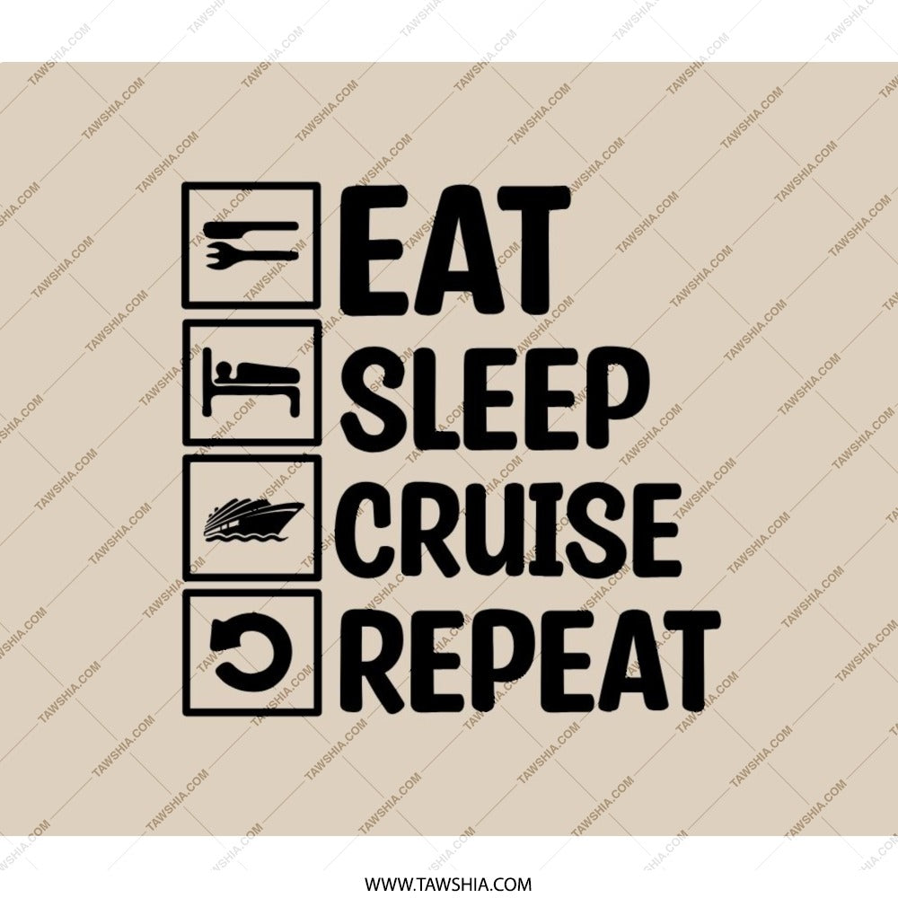 Eat Sleep Cruise Repeat BackPack, Cruise Lover BackPack, Travel BackPack, Vacation BackPack, Gift for Cruise Goer, Trendy BackPack - Tawshia