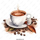 Coffee Lover Mug, Watercolor Coffee Cup, Coffee Beans Mug, Caffeine Addict Mug, Coffee Art Mug, Unique Coffee Mug Gift, Drinkware - Tawshia