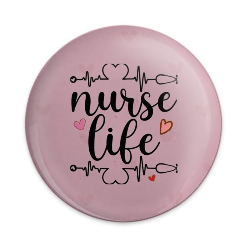 Nurse Life Pinback Button, Gift for Nurses, Nurse Appreciation, Healthcare Worker Button, Cute Nurse Pin, Heartbeat Button, Medical Button - Tawshia