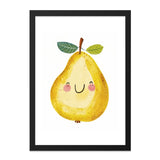 Cute Pear Wall Art, Smiling Fruit Print, Playful Kitchen Decor, Nursery Art, Kids Room, Yellow Pear Illustration, Happy Pear Art - Tawshia