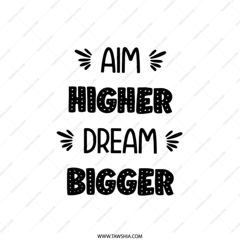 Aim Higher Dream Bigger Pillow, Motivational Decor, Inspirational Pillow, Positive Vibes Home Decor, Trendy Pillows - Tawshia