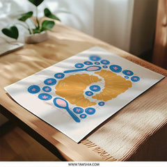 Croissant Art Photographic Print, Blueberry Spoon Breakfast Decor, Food Illustration, Kitchen Wall Art, Cafe Decor, Modern Art Print - Tawshia