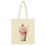 Milkshake Tote Bag, Cherry Art Bag, Dessert Lover Gift, Cute Foodie Tote, Aesthetic Shopping Bag, Trendy Tote, Everyday Bag, Gift for Her - Tawshia