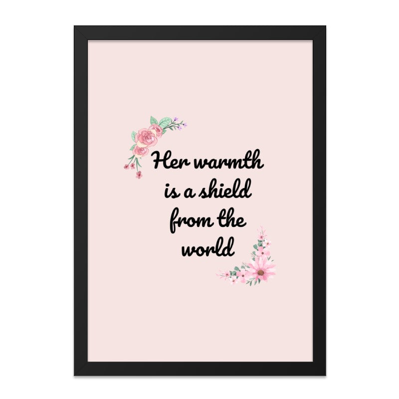 Warmth Shield Wall Art, Floral Quote Print, Inspirational Decor, Mother's Love, Nursery Art, Family Gift, Home Decor - Tawshia