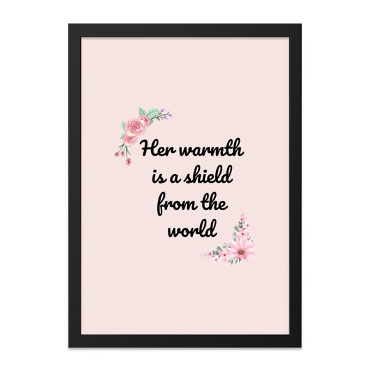 Warmth Shield Wall Art, Floral Quote Print, Inspirational Decor, Mother's Love, Nursery Art, Family Gift, Home Decor - Tawshia