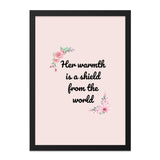 Warmth Shield Wall Art, Floral Quote Print, Inspirational Decor, Mother's Love, Nursery Art, Family Gift, Home Decor - Tawshia