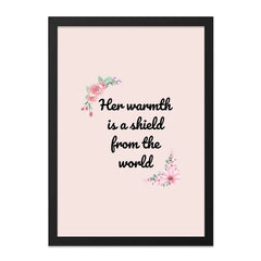 Warmth Shield Wall Art, Floral Quote Print, Inspirational Decor, Mother's Love, Nursery Art, Family Gift, Home Decor - Tawshia