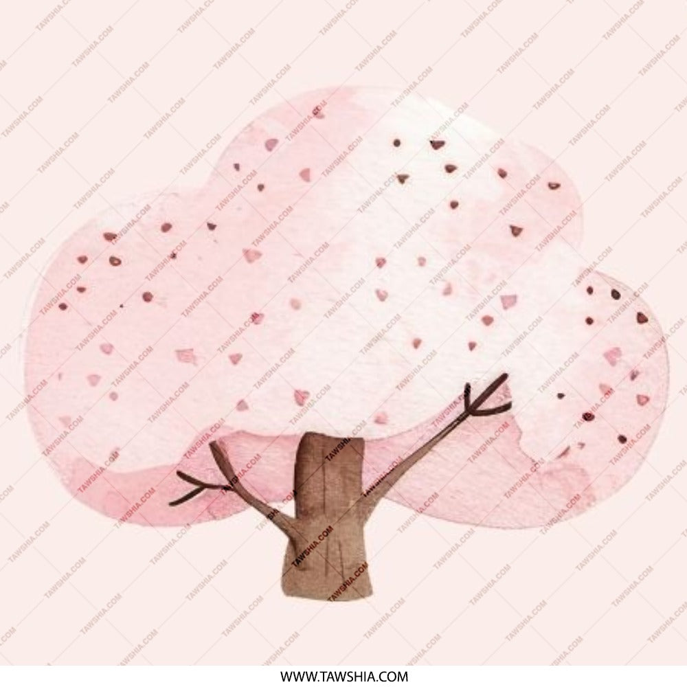 Pink Watercolor Tree Pinback Button, Floral Pin Badge, Pastel Aesthetic, Cute Plant Button, Nature Lover Gift, Botanical Accessory - Tawshia