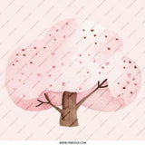 Pink Watercolor Tree Pinback Button, Floral Pin Badge, Pastel Aesthetic, Cute Plant Button, Nature Lover Gift, Botanical Accessory - Tawshia