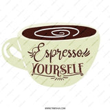 Espresso Yourself Pinback Button, Coffee Lover Badge, Funny Coffee Saying Button, Caffeine Addict Pin, Trendy Espresso Gift Pinback Button - Tawshia