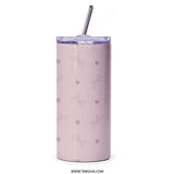 Pink Bow Tumbler, Cute Bows, Girly Drinkware, Gift for Her, Stylish Tumbler, Stainless Steel Tumbler, Everyday Tumbler, Trendy Gift - Tawshia