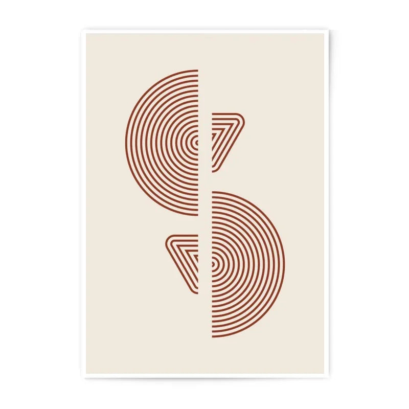 Geometric Photographic Print, Abstract Wall Art, Modern Home Decor, Minimalist Art Print, Contemporary Design, Brown Geometric Art - Tawshia