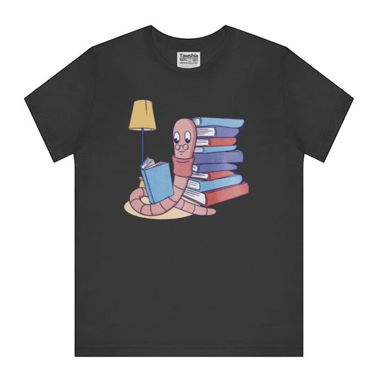 Cute Bookworm with Pile of Books Art T-shirt product