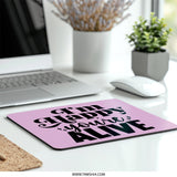 Happy You're Alive Mouse Pad, Motivational Quote Desk Decor, Positive Vibes Computer Accessory, Fun Gift Idea, Office Supplies, Desk Mat - Tawshia