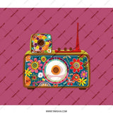 Retro Radio Backpack, Floral Pattern, Unique Design Backpack, Stylish Backpack, Casual Backpack, Gifts for Her, Backpack for Students - Tawshia