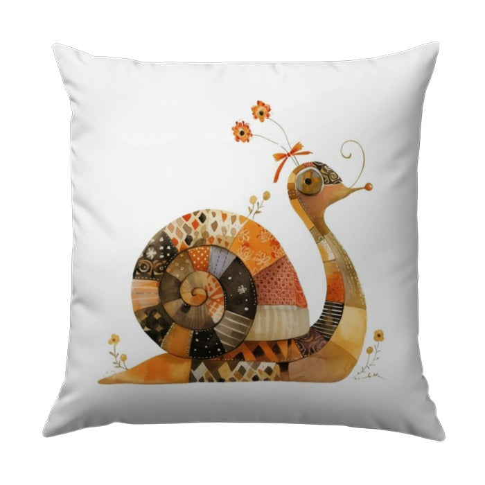 Whimsical Snail Pillow, Cute Animal Pillow, Kids Room Decor, Decorative Accent Pillow, Fun Design, Home Decor Pillow, Snail Art Pillow - Tawshia