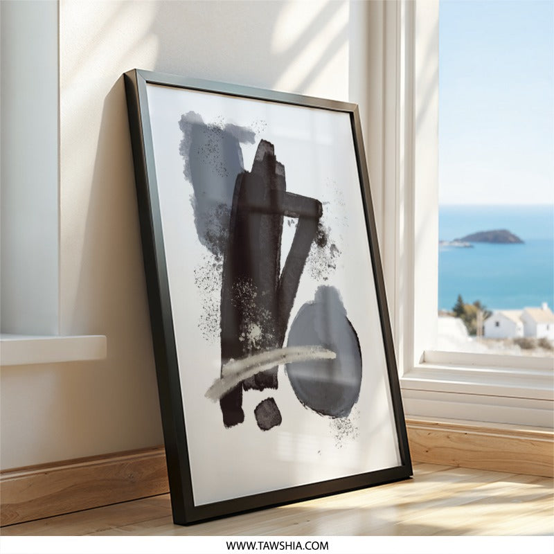 Abstract Strokes Wall Art, Minimalist Design Print, Modern Art Poster, Contemporary Home Decor, Unique Artwork - Tawshia