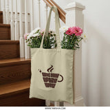 Ideas Come After Coffee Tote Bag, Unique Coffee Lover Gift, Inspirational Tote, Book Bag, Everyday Bag, Reusable Grocery Bag - Tawshia