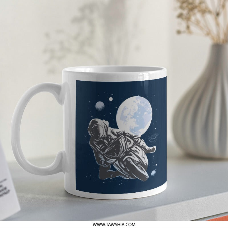 Astronaut Riding Motorcycle Graphic Mug product type