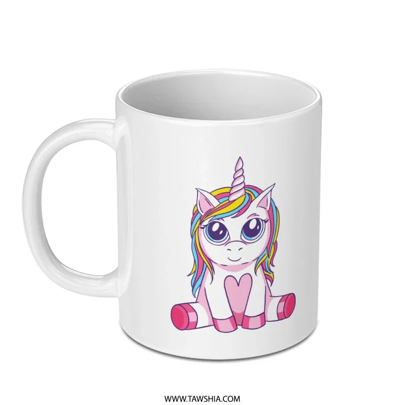 Cute Rainbow Unicorn Character Design Mug product type