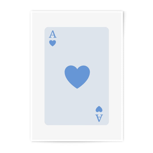 Ace of Hearts Photographic Print, Minimalist Wall Art, Playing Card Art, Card Game Decor, Poker Room Decor, Modern Art Print - Tawshia