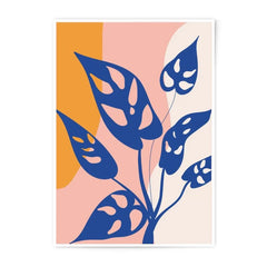 Monstera Photographic Print, Abstract Leaves Art, Blue Plant Decor, Trendy Wall Art, Botanical Print, Minimalist Art Print, Home Decor - Tawshia