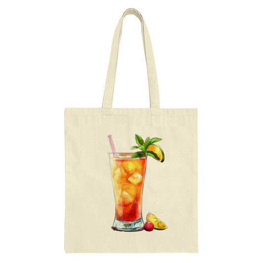 Tropical Cocktail Tote Bag, Summer Drink, Fruit Beverage Bag, Party Accessory, Stylish Handbag, Gift Idea for Cocktail Lovers, Beach Bag - Tawshia
