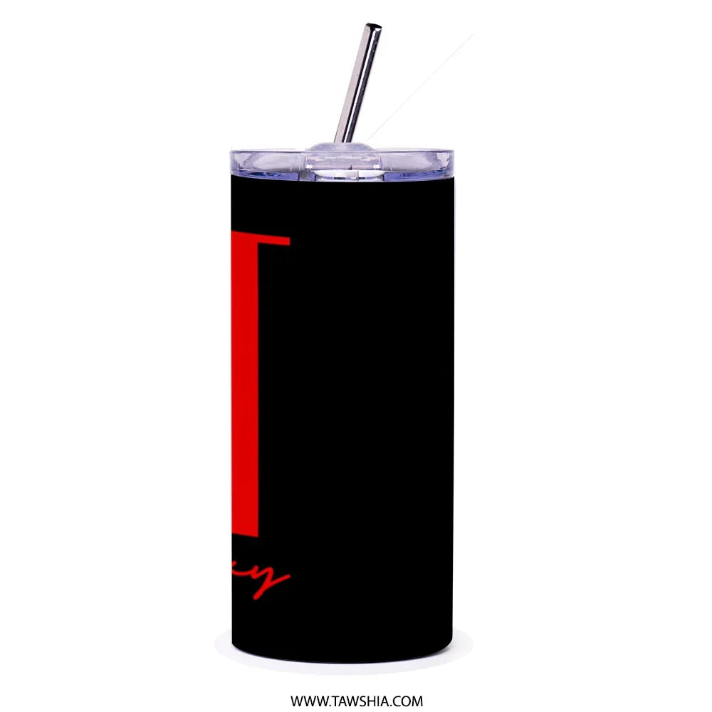 Stylish Black and Red Lettering Design Tumbler product type