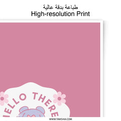 Hello There Photographic Prints, Kawaii Wall Art, Stay Cute Sparkly Decor, Anime Aesthetic, Cute Prints, Pink Wall Decor, Home Decor - Tawshia