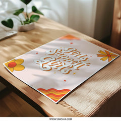 Girls Support Girls Photographic Print, Retro Wall Art, Empowering Women Decor, Floral Illustration, Motivational Quote, Positive Vibes - Tawshia