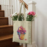 Colorful Ice Cream Design Reusable Shopping Tote Bag Product