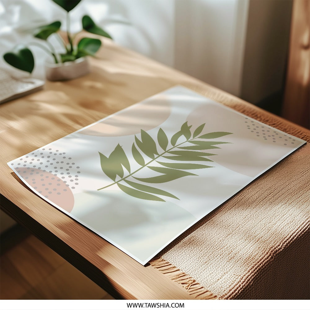 Boho Botanical Photographic Print, Abstract Leaf Wall Art, Neutral Tone Decor, Modern Art Print, Botanical Illustration - Tawshia
